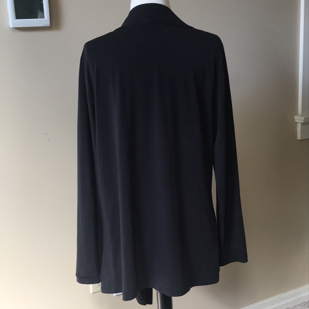 Eddie Bauer Women’s Black Open-Front Cardigan Sweater Sz L - Picture 2 of 5